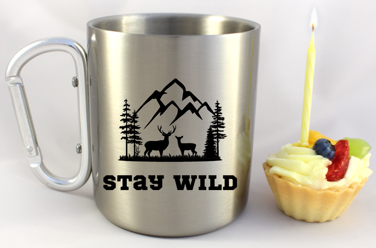 Kubek karabińczyk srebrny z nadrukiem „Stay Wild” – przyroda, trekking #8