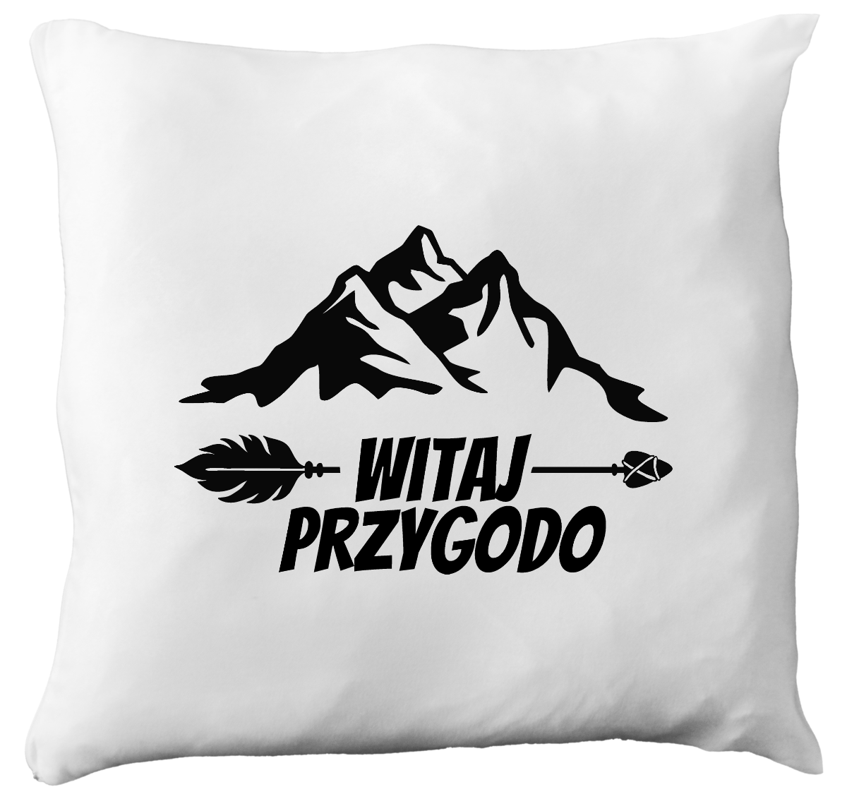 Poduszka z nadrukiem „Witaj przygodo” – podróże, przygoda, camping #11
