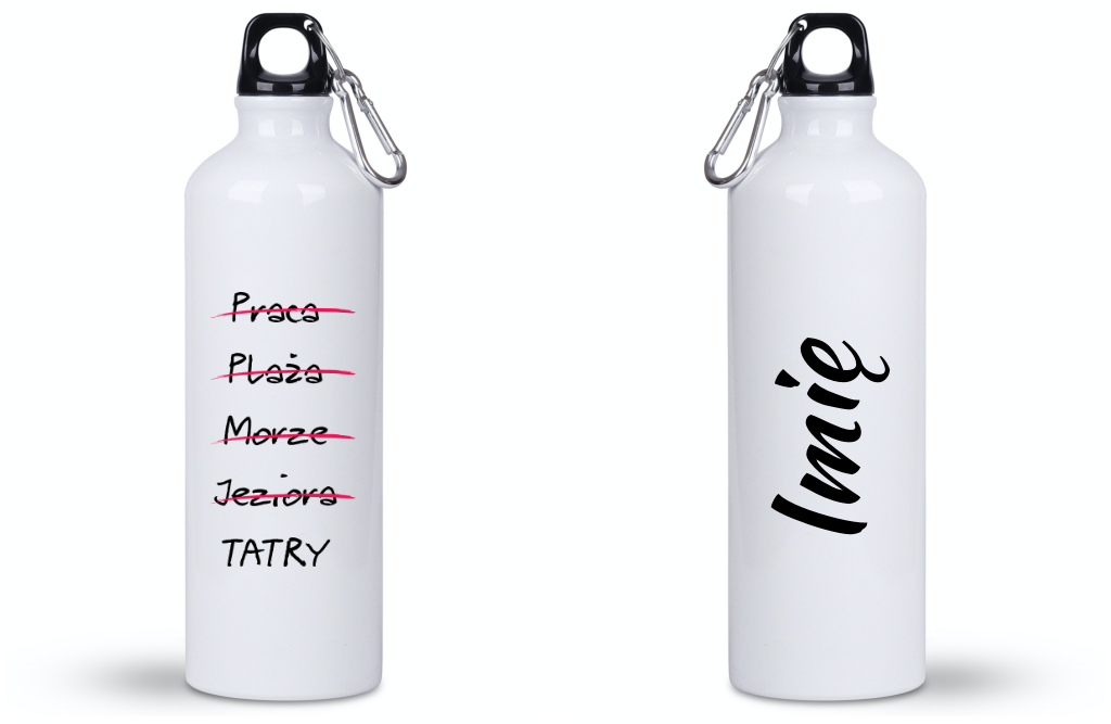 Butelka biała 800 ml z grafiką tatrzańska wykreśla - Zakopane, Podhale, góry #6