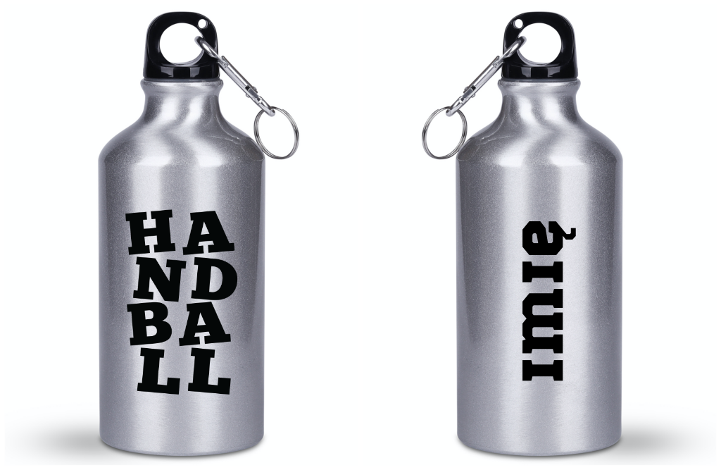 Srebrna butelka 400 ml napis "HANDBALL" #2