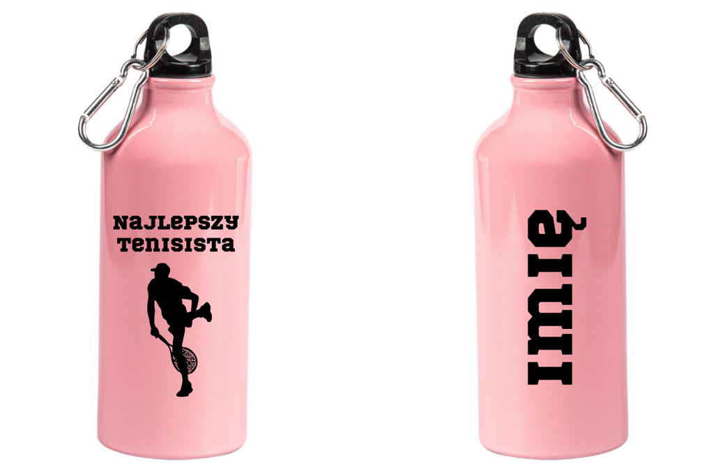 Butelka różowa 600 ml z napisem "NAJLEPSZY TENISISTA" #1