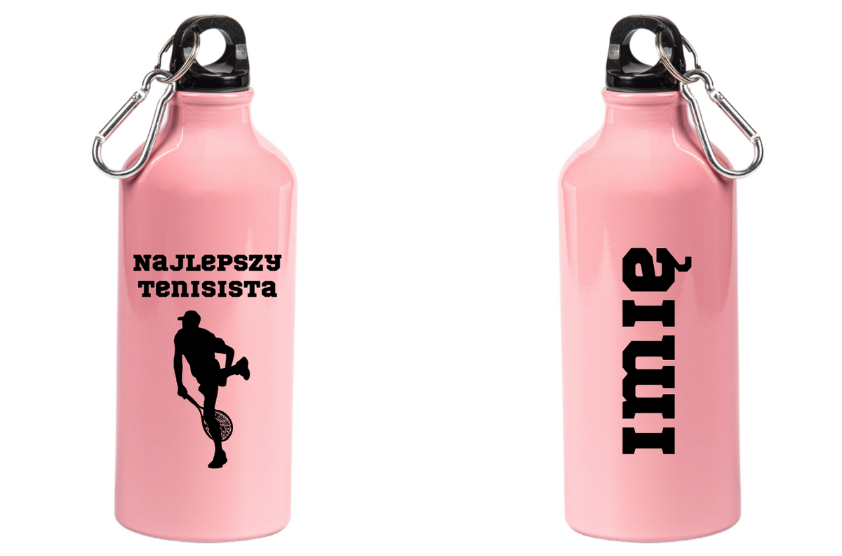 Butelka różowa 600 ml z napisem "NAJLEPSZY TENISISTA" #1
