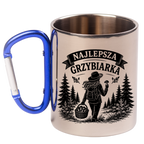 Kubek niebieski z karabińczykiem „Najlepsza Grzybiarka” – na grzybobranie #3