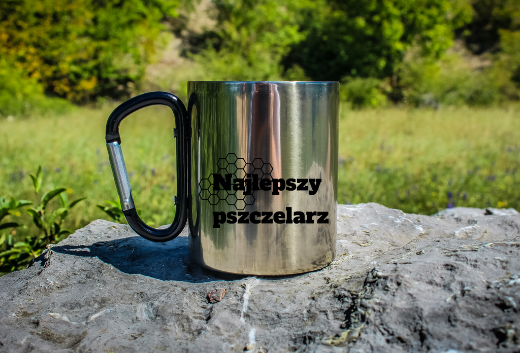 Kubek z czarnym karabińczykiem z nadrukiem "Najlepszy pszczelarz" #4