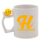 Kubek z piłką, żółtą literą "H" i napisem "I LOVE HANDBALL" #3
