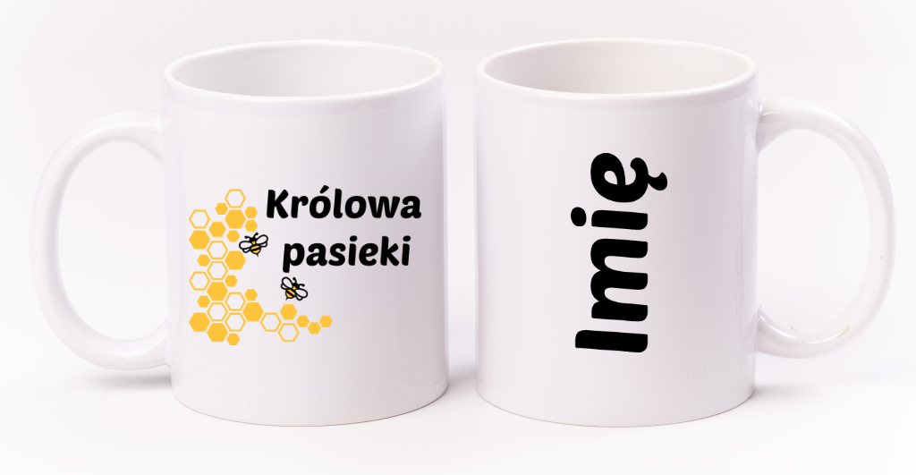 Kubek biały dla pszczelarza "Królowa pasieki" #9