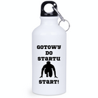 Bidon biały 400 ml dla biegacza – nadruk "Gotowy do startu, start!" – bieganie #6