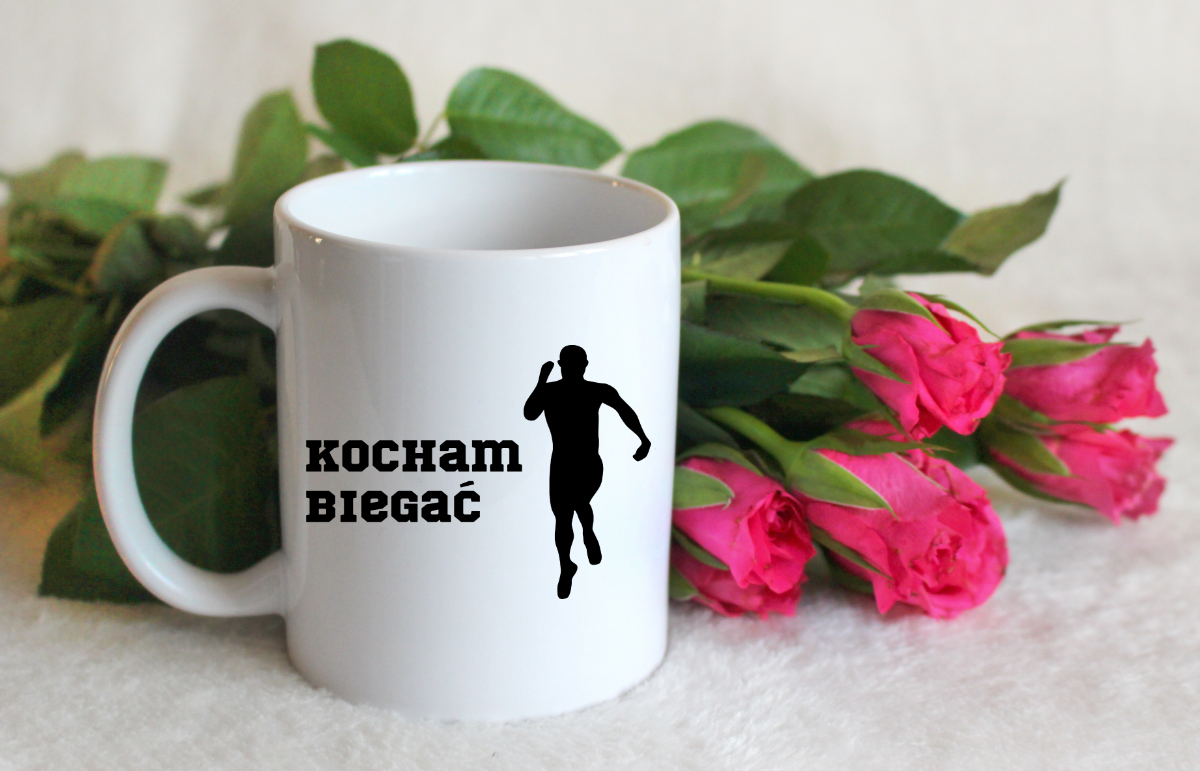 Kubek biały dla biegacza z nadrukiem "Kocham Biegać" #3