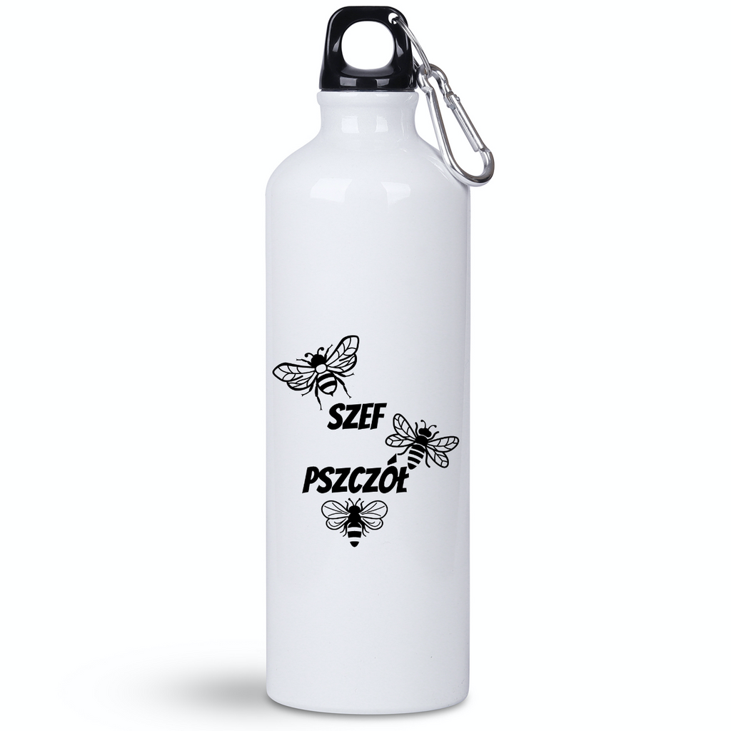 Bidon biały 800 ml z nadrukiem „Szef pszczół” – pszczelarstwo #3