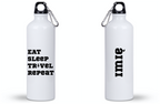 Butelka biała 800 ml z nadrukiem „Eat Sleep Travel Repeat” – podróże, przygoda #6