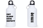 Bidon biały 400 ml na siłownię z nadrukiem „Eat Sleep Gym Repeat” – siłownia #7