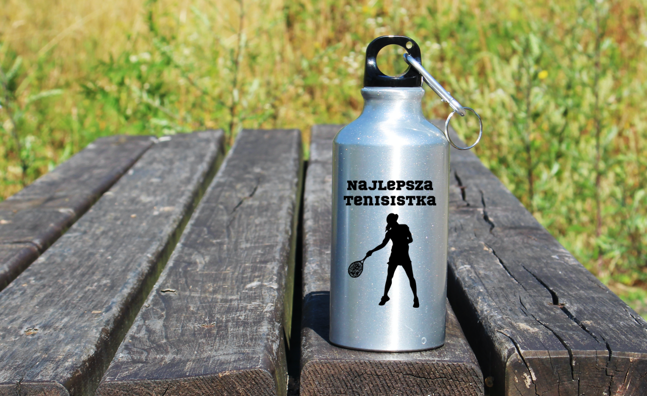 Butelka srebrna 400 ml z napisem "Najlepsza Tenisistka" #3