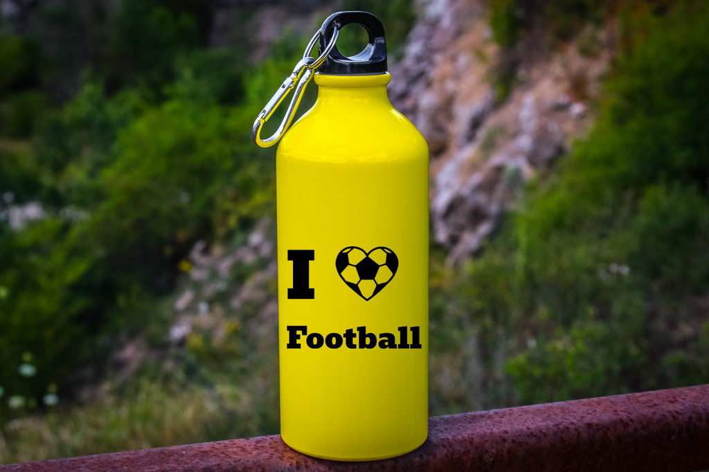 Bidon żółty 600 ml dla kibica piłki nożnej z napisem "I love Football" #10