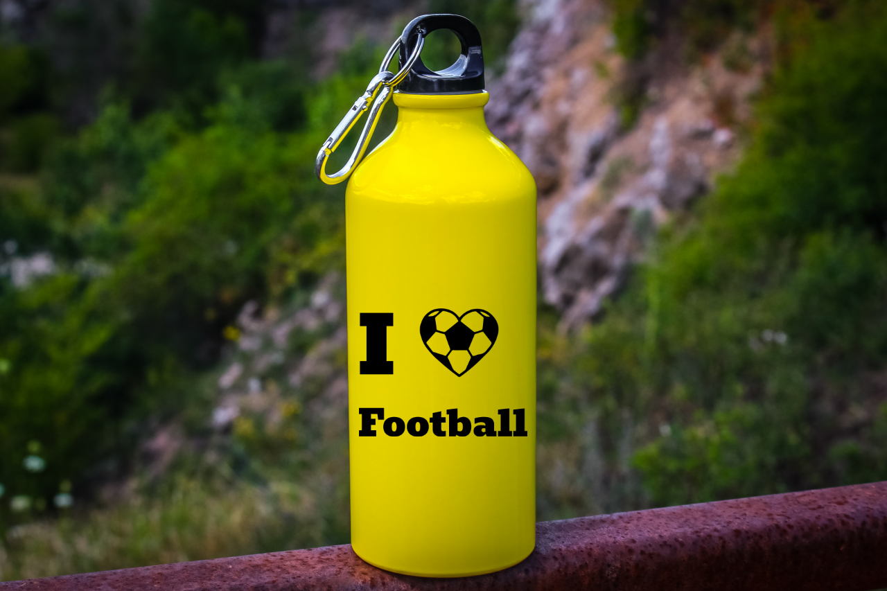 Bidon żółty 600 ml dla kibica piłki nożnej z napisem "I love Football" #10