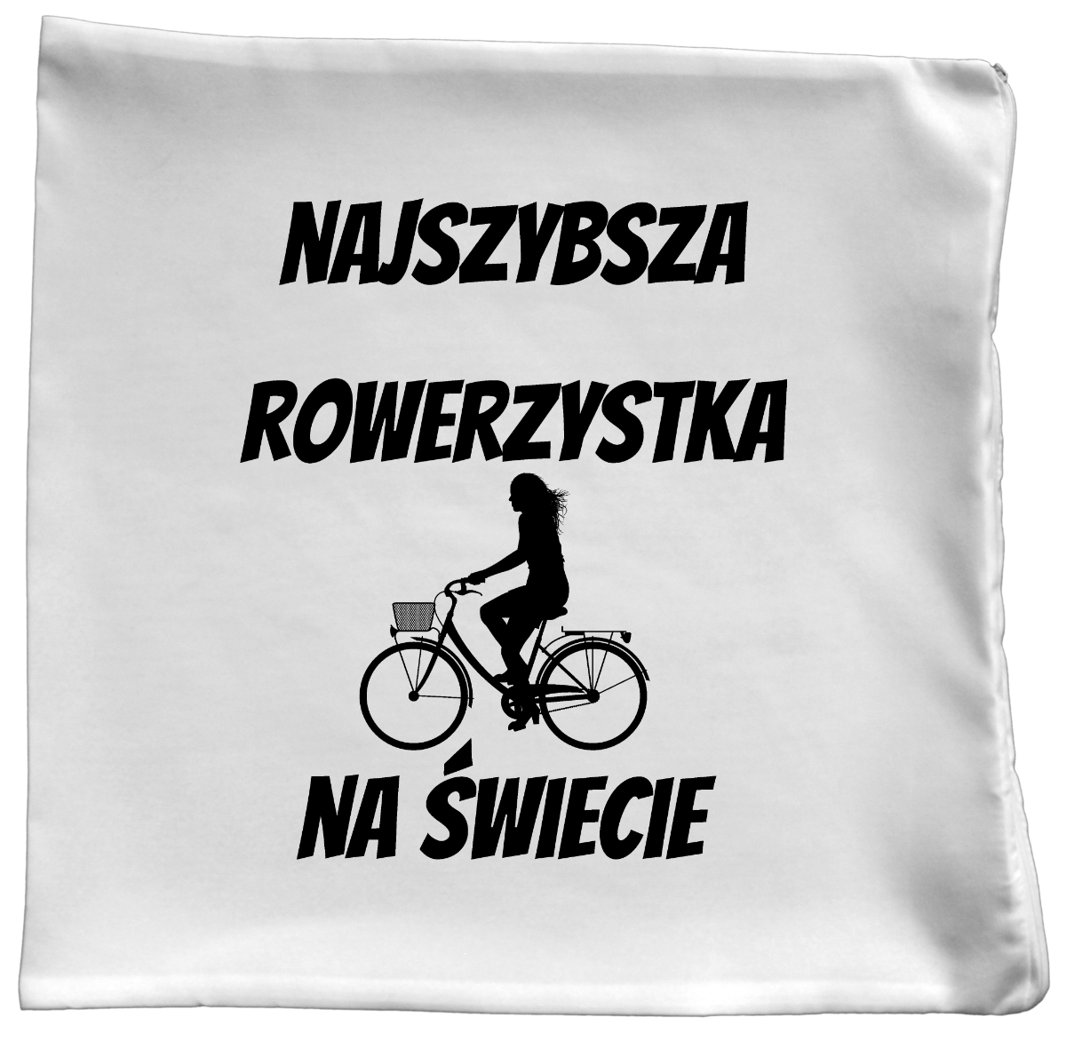 Poduszka z nadrukiem „Najszybsza rowerzystka na świecie” – dla rowerzystki #8