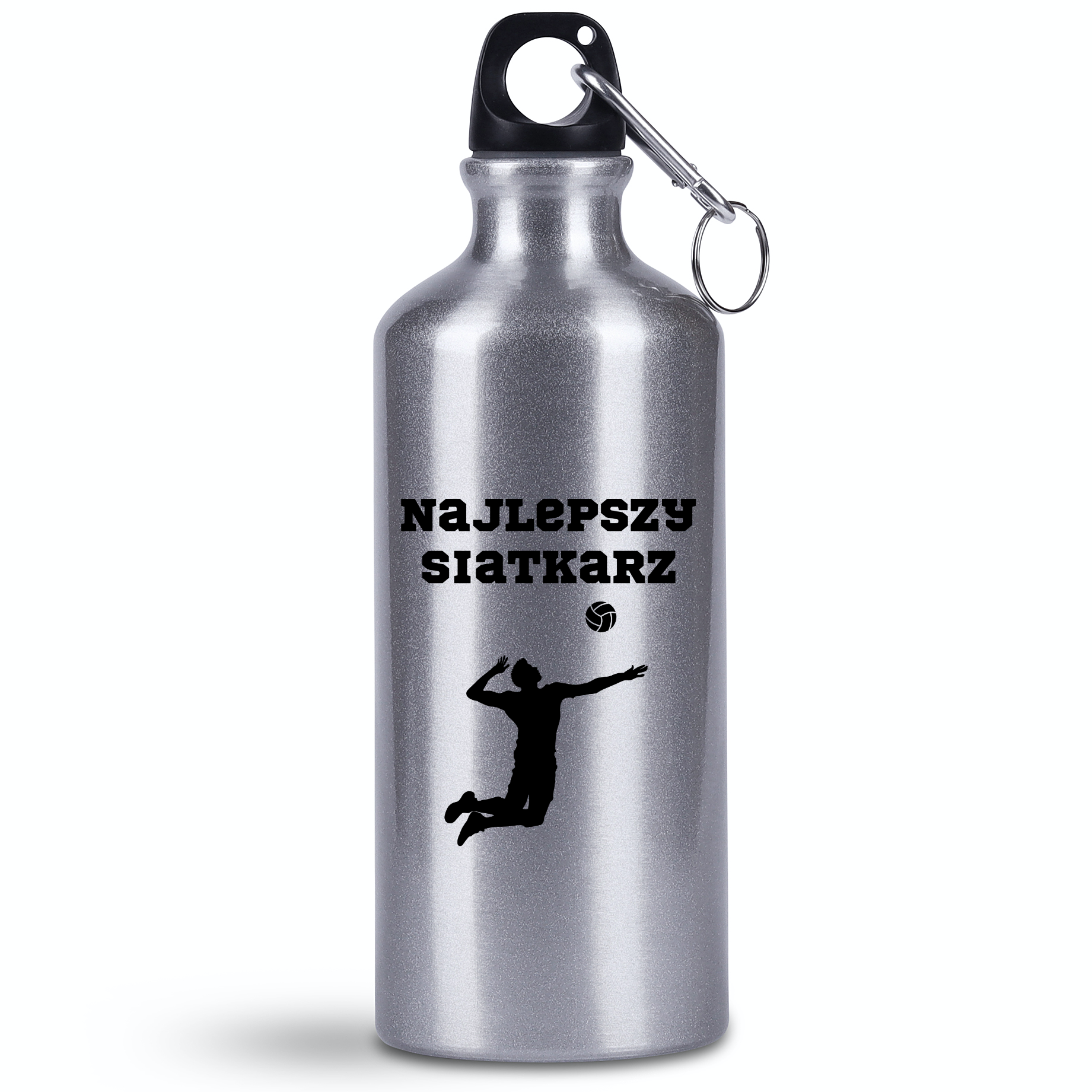Butelka srebrna 500 ml z nadrukiem "Najlepszy Siatkarz" – siatkówka #6