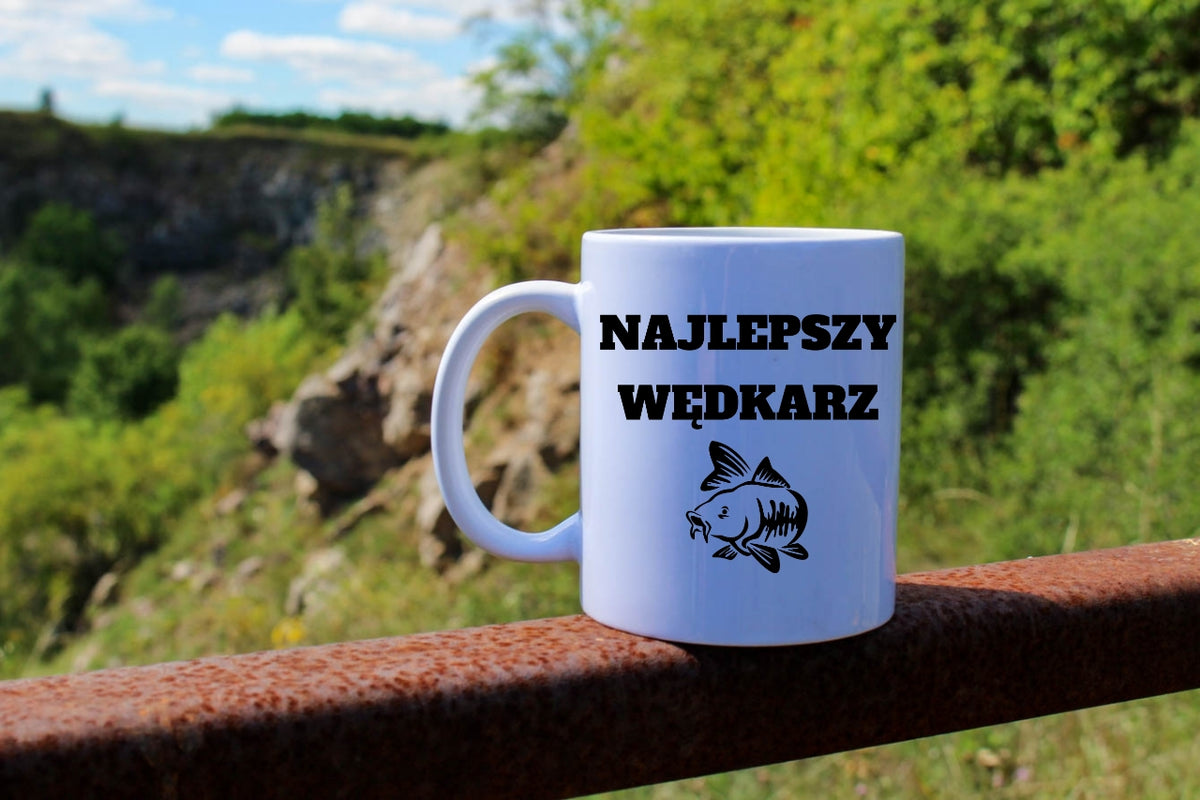 Kubek biały z nadrukiem: "Najlepszy wędkarz" - wędkarstwo #8