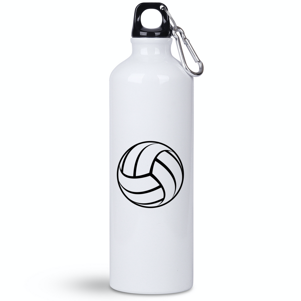 Butelka biała 800 ml z nadrukowaną grafiką piłki i imieniem do wyboru – siatkówka #4