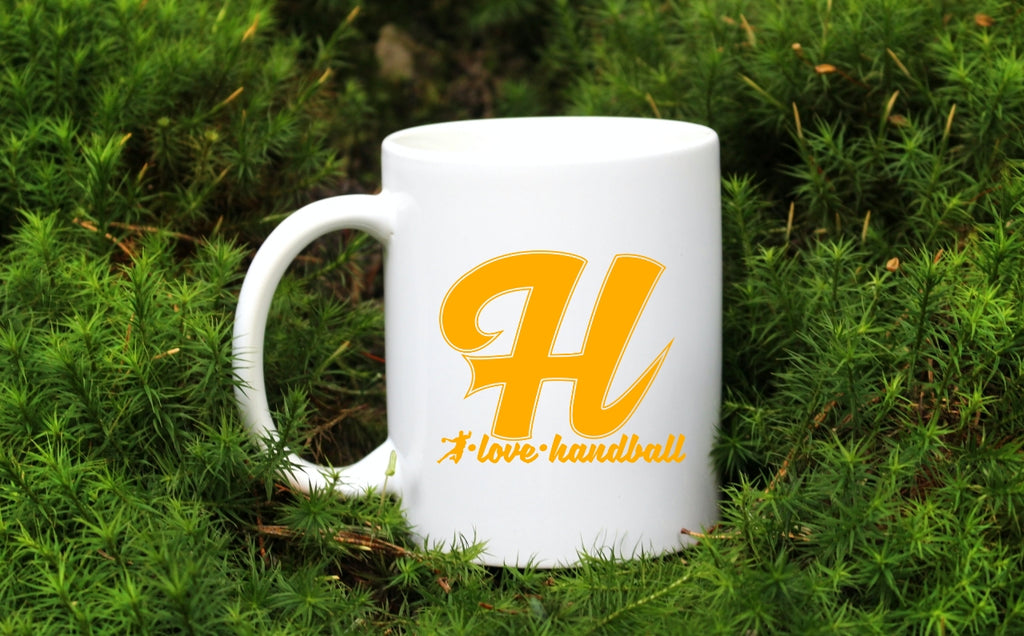 Kubek z żółtą literą H i napisem "I Love Handball" #3