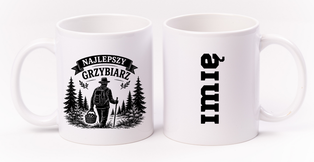 Kubek biały z nadrukiem „Najlepszy Grzybiarz” – grzyby #4