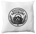 Poduszka prezent dla miłośnika grzybów z nadrukiem "Najlepszy Grzybiarz" - grzyby #2