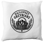 Poduszka prezent dla miłośnika grzybów z nadrukiem "Najlepszy Grzybiarz" - grzyby #2