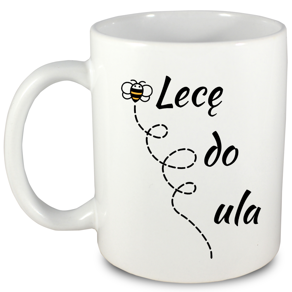 Kubek biały dla pszczelarza "Lecę do ula" #7