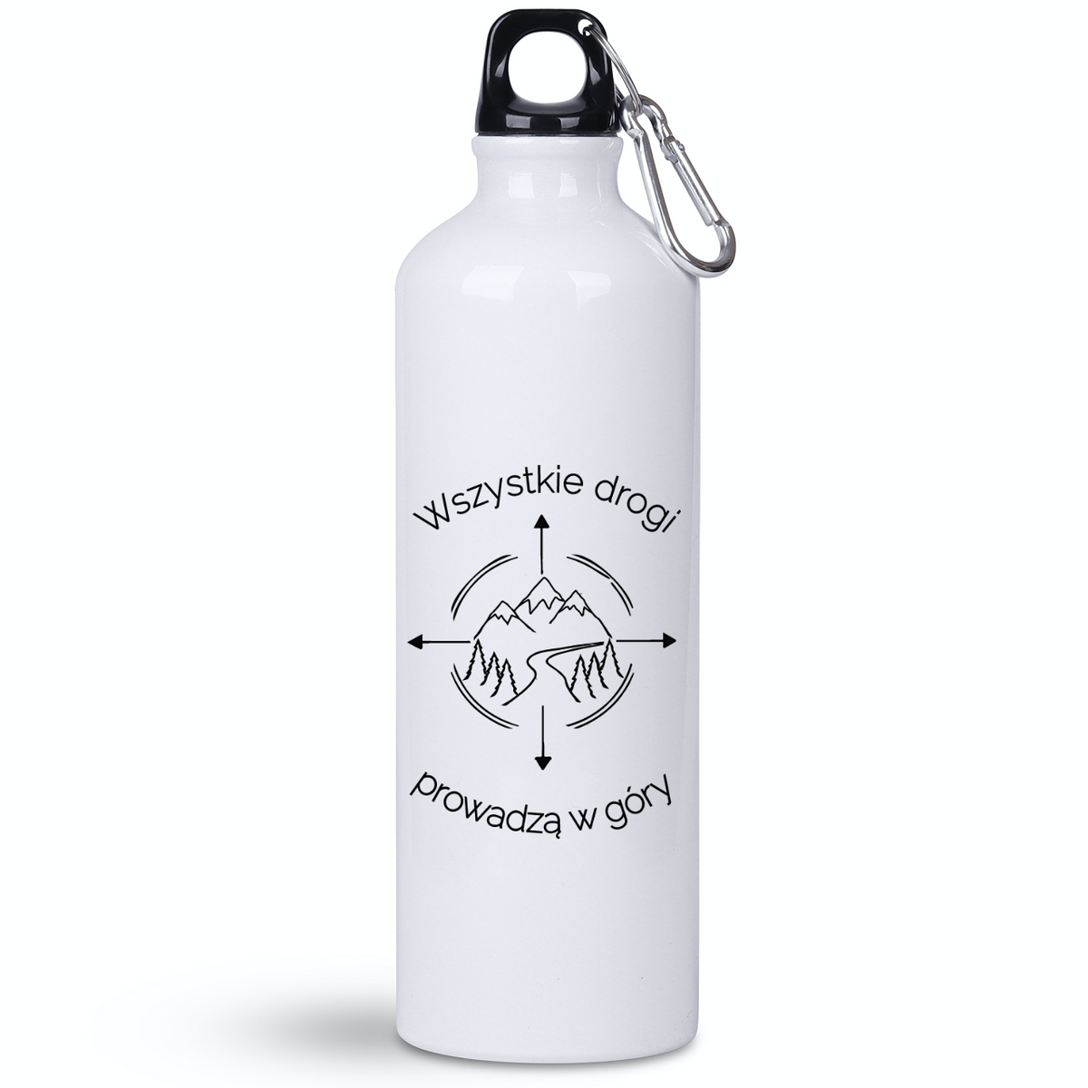 Butelka biała 800 ml z grafiką „Wszystkie drogi prowadzą w góry” #11