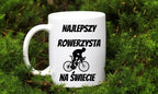 Kubek biały z nadrukiem „Najlepszy rowerzysta na świecie” – dla rowerzysty #11