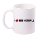 Kubek biały z nadrukiem "I LOVE BASKETBALL" - koszykówka #3