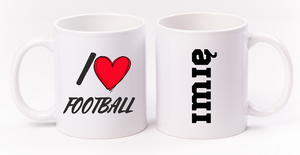 Kubek biały z nadrukiem "I Love Football" #2