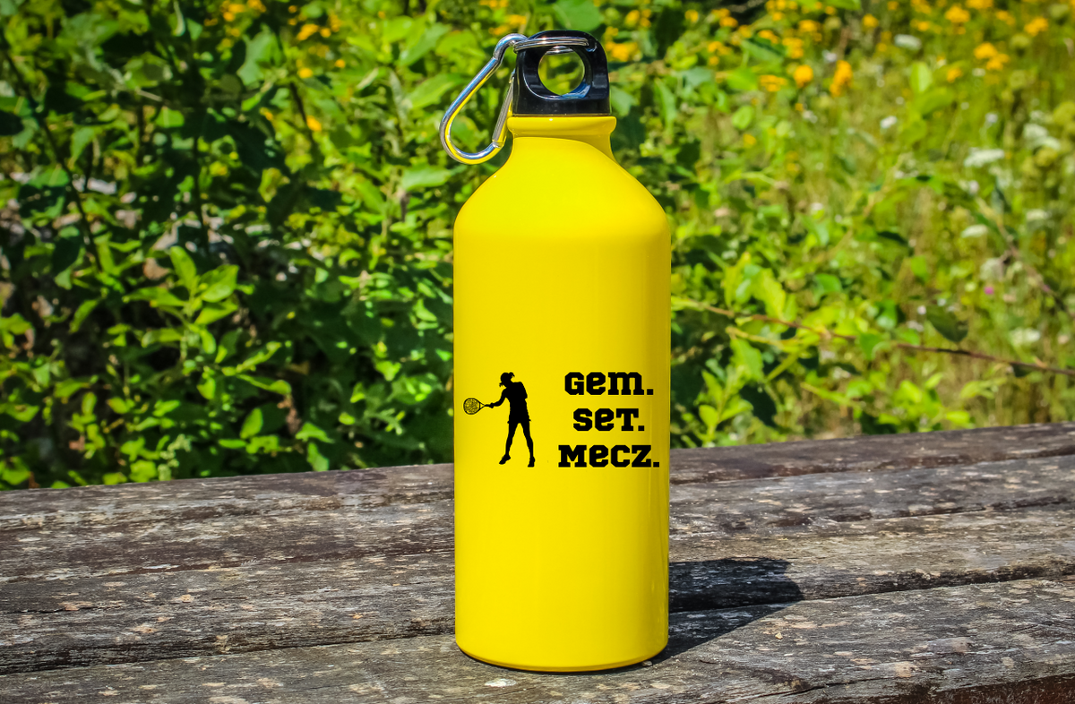Butelka żółta 600 ml z napisem "Gem Set Mecz" – damska #4