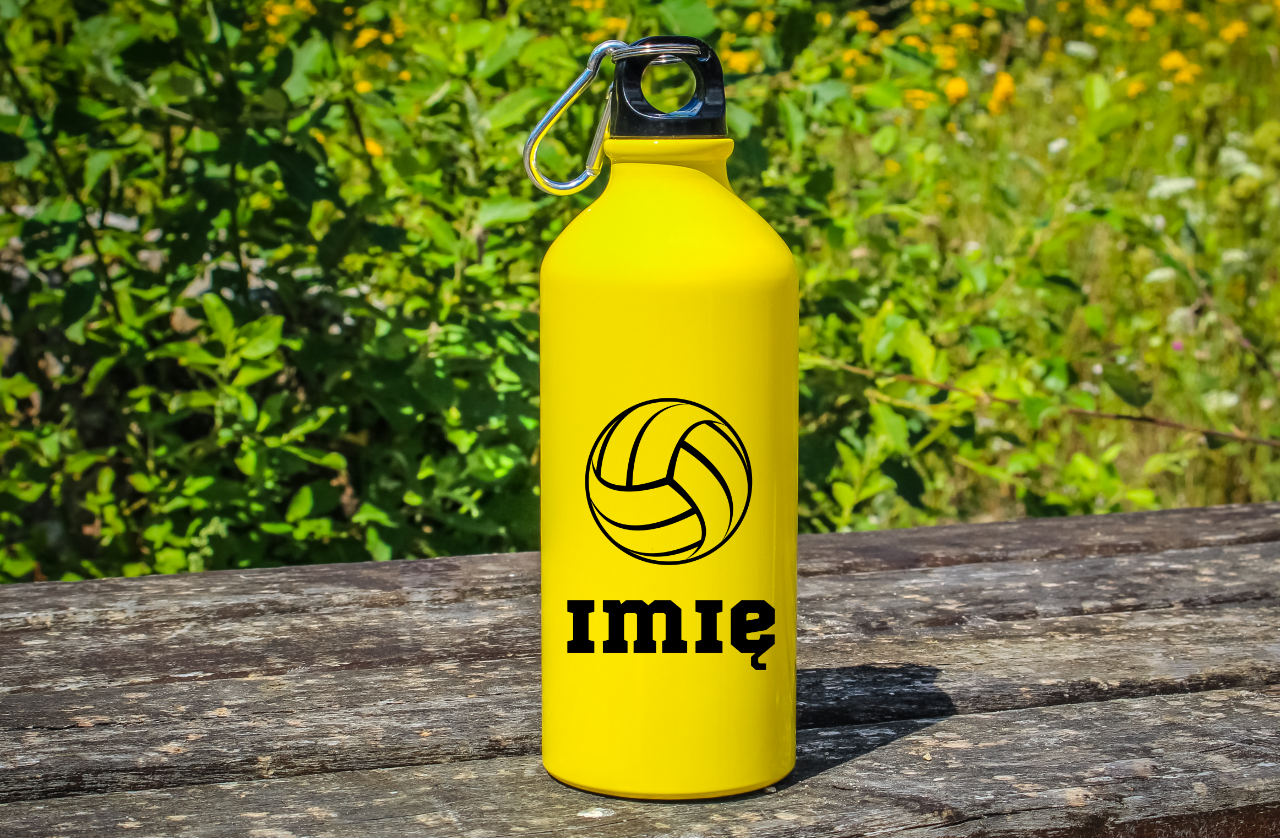 Bidon żółty 600 ml z grafiką piłki i imieniem do wyboru #3