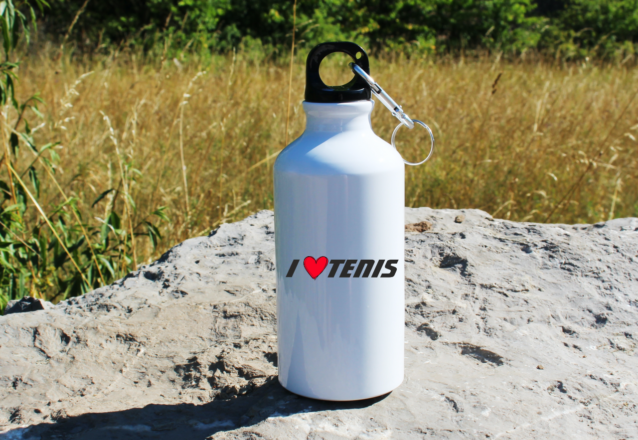 Butelka biała 400 ml z napisem "I LOVE TENIS" #1