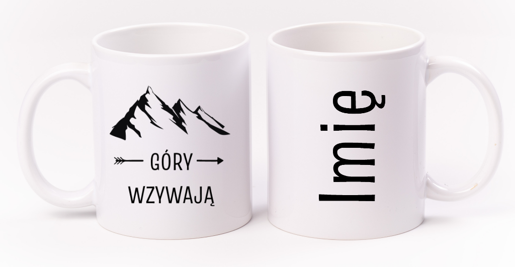 Kubek biały z nadrukiem "Góry wzywają" - trekking, wyprawy #3