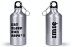 Butelka srebrna męska 400 ml z nadrukiem "Eat Sleep Run Repeat" – bieganie #11