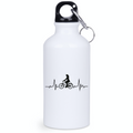 Butelka biała 400 ml z grafiką rowerowe EKG, linia życia - dla rowerzystki #2