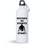 Bidon męski biały 800 ml z nadrukiem "Gotowy do startu, start!" – bieganie #6