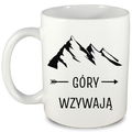 Kubek biały z nadrukiem "Góry wzywają" - trekking, wyprawy #3