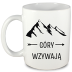 Kubek biały z nadrukiem "Góry wzywają" - trekking, wyprawy #3