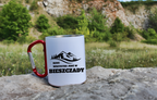 Kubek biały z czerwonym karabińczykiem, nadruk „Rzuć wszystko, jedź w Bieszczady” #5