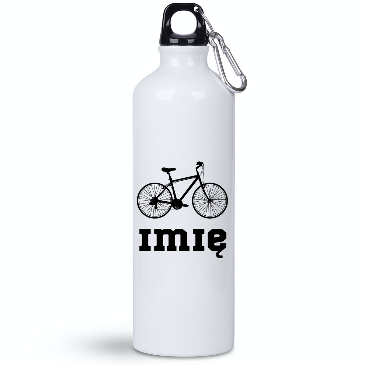 Butelka biała 800 ml na rower z grafiką roweru oraz dowolnym imieniem – dla rowerzystów #12