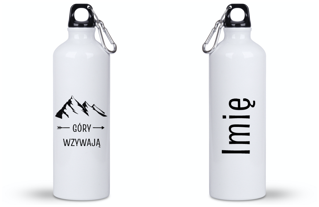 Butelka biała 800 ml z nadrukiem „Góry wzywają” #4