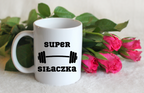 Kubek biały z nadrukiem „Super Siłaczka” – na prezent, siłownia #2