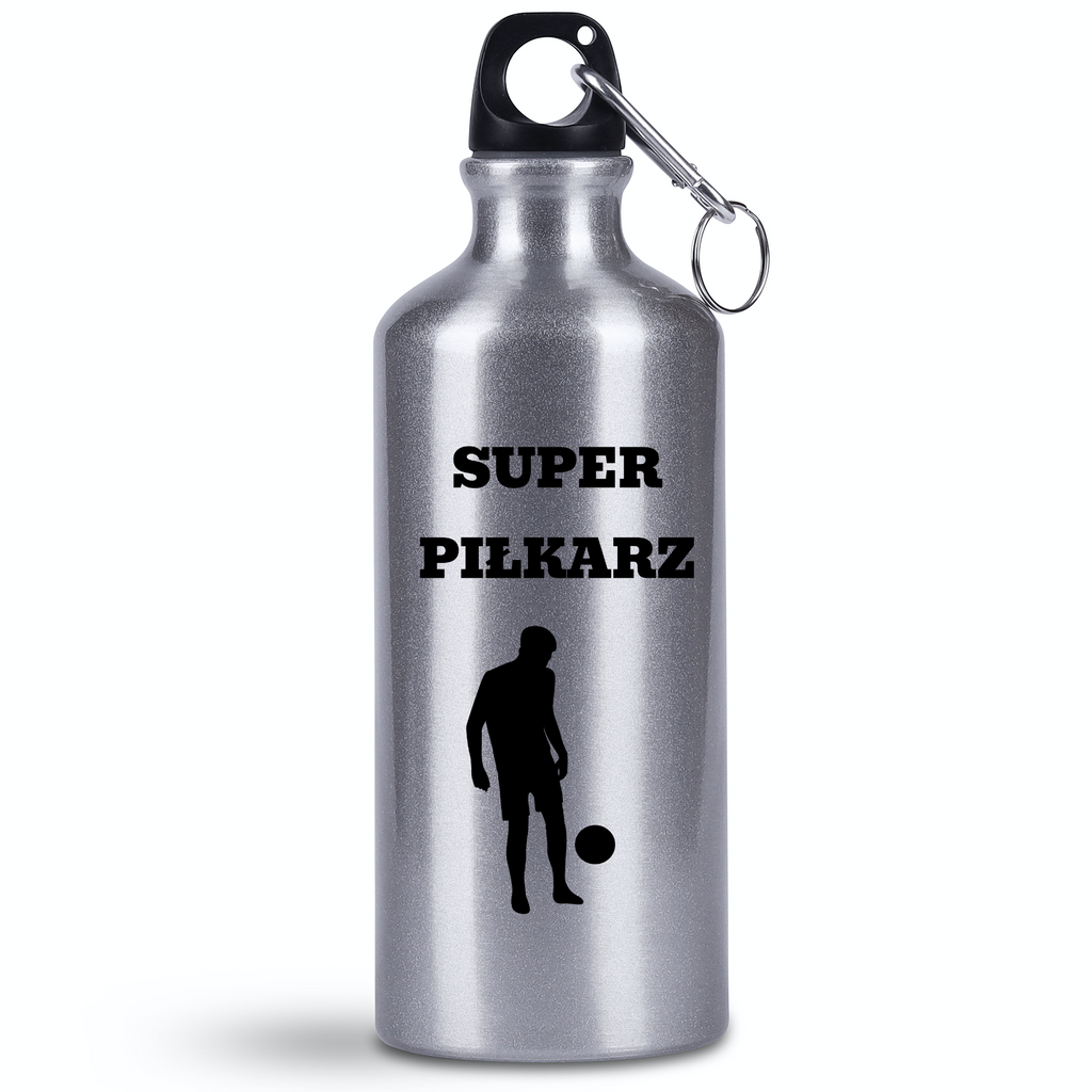 Butelka srebrna 500 ml z napisem "Super Piłkarz" – piłka nożna #3