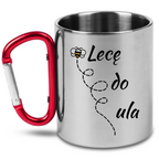 Kubek czerwony karabińczykiem z nadrukiem "Lecę do ula" #7