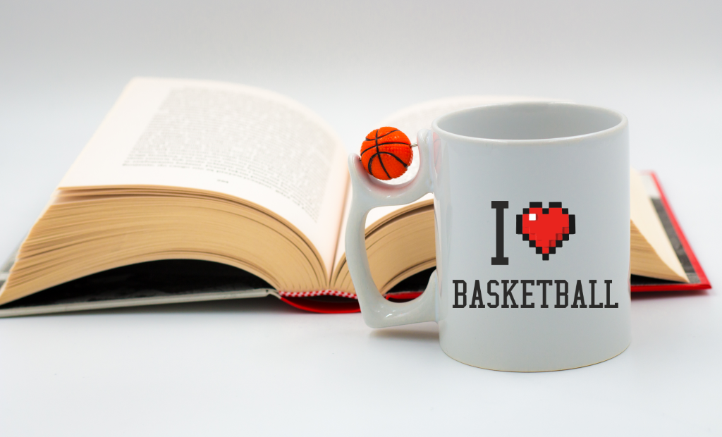 Kubek z piłką i nadrukiem "I LOVE BASKETBALL" – koszykówka #2