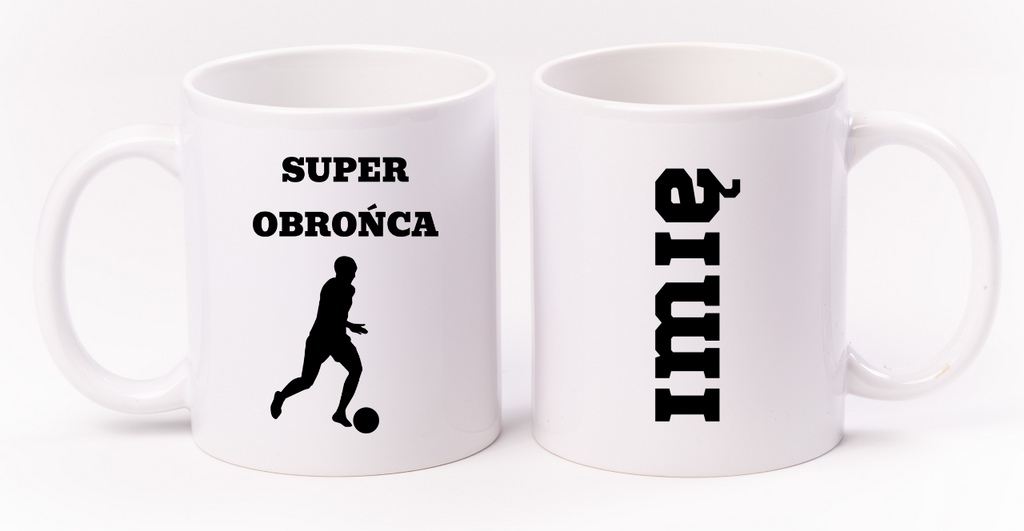 Kubek biały z nadrukiem "Super Obrońca" – piłka nożna #14