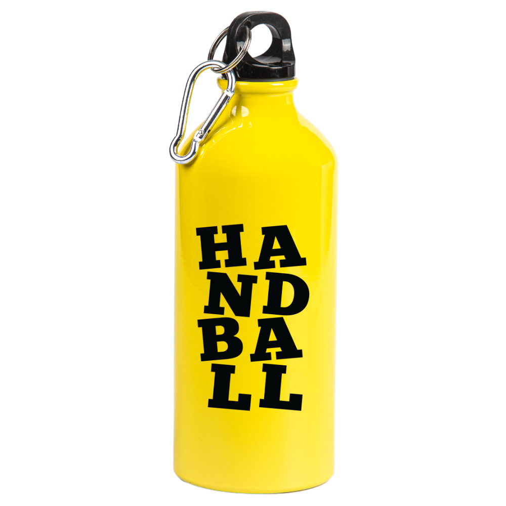 Żółta butelka z napisem "Handball" dla kibica piłki ręcznej #2