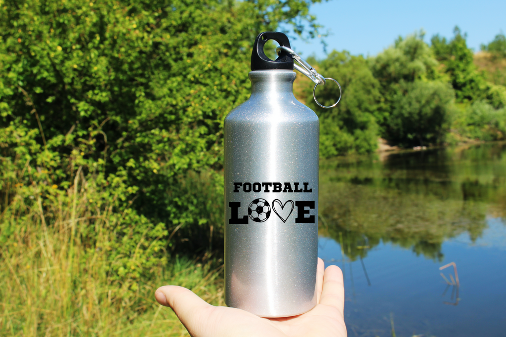 Butelka srebrna 500 ml dla kibica piłki nożnej z napisem "FOOTBALL LOVE" #12